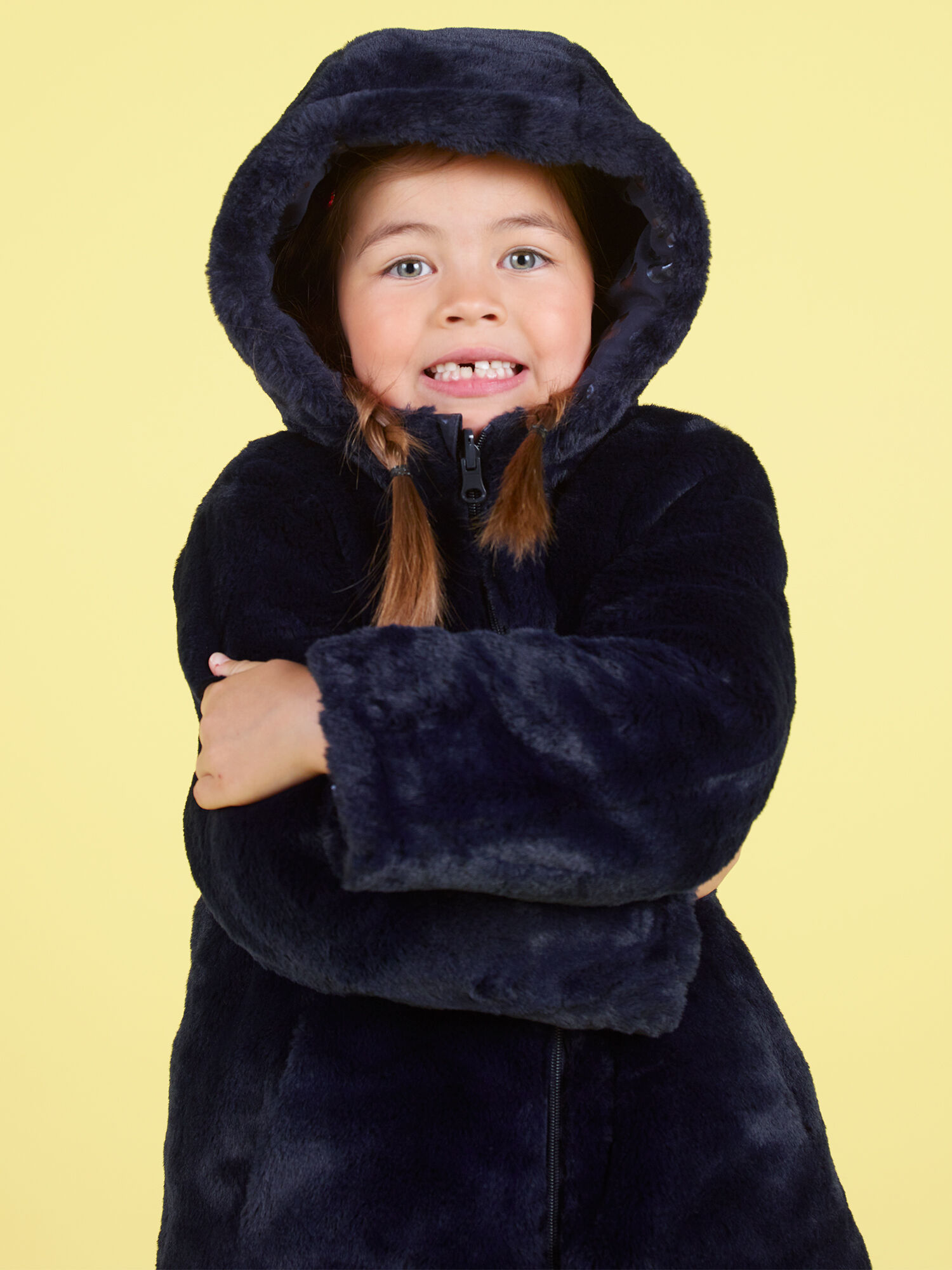 Parka reversible bleu marine en fausse fourrure enfant fille achat en ligne Manteau Blouson Veste DPAM Salesforce Commerce Cloud 3.2.0